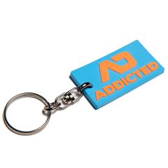 Addicted  Rubber Keyring AC223 Turquoise