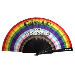 Addicted 'Gay AF' Hand Fan AC233 Rainbow