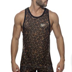 Addicted Leopard Mesh Tank Top AD1139 Brown