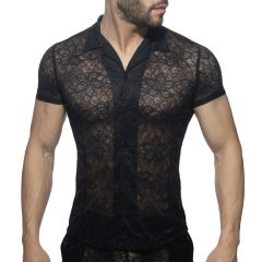 Addicted Flowery Lace Shirt AD1192 Black
