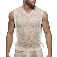 Addicted Eco Chique Drawstring Tank Top AD1268 Ivory