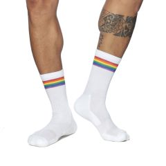 Addicted AD Rainbow Socks AD839 White