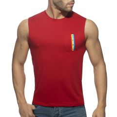 Addicted Rainbow Tape Tank Top AD992 Red