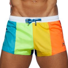 Addicted Rainbow Swim Short ADS239 White