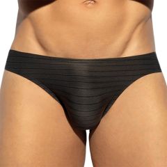 ES Collection Brownie Stripes Bikini Brief UN611 Black