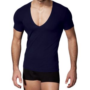 Doreanse Deep V Neck Tee 2820 Navy