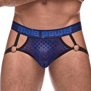 Male Power Diamond Mesh Ring Jock 398-264 Navy