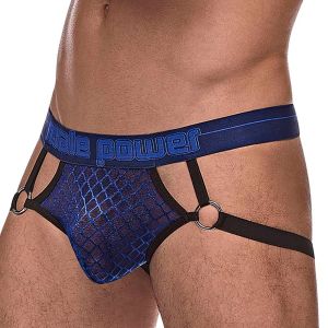 Male Power Diamond Mesh Ring Jock 398-264 Navy