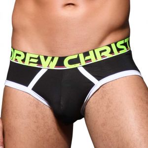 Andrew Christian Active Shape Brief w/ Bubble Butt Shaping Pads 91648 Black