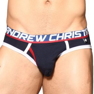 Andrew Christian Fly Tagless Brief w/ Almost Naked 91740 Navy