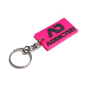 Addicted  Rubber Keyring AC223 Fuchsia
