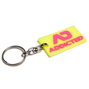 Addicted  Rubber Keyring AC223 Neon Yellow