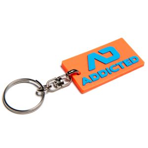 Addicted  Rubber Keyring AC223 Neon Orange