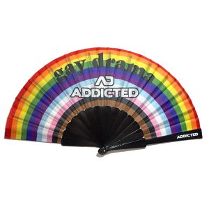 Addicted 'Gay Drama' Hand Fan AC231 Rainbow