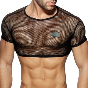 Addicted C-Through Crop Top AD843 Black