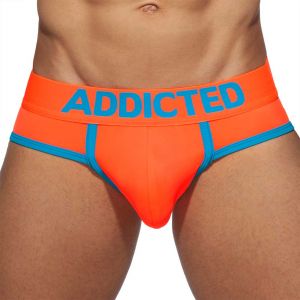 Addicted Neon RingUp Swimderwear Swim Brief AD917 Neon Orange