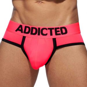 Addicted Neon RingUp Swimderwear Swim Brief AD917 Neon Pink