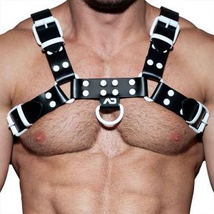 Addicted AD Fetish Leather Colour Harness ADF119 White