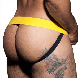 Addicted Cockring Double Jockstrap ADF57 Yellow