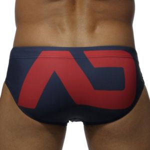 Addicted Extra Large AD Logo Swim Brief ADS045 Navy