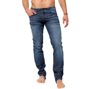 Rufskin Berger Slim Fit Straight Leg Denim Jeans Distressed Indigo