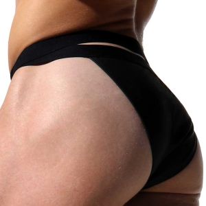 Rufskin Char Double Waisted Rubberized X Brief Matte Black