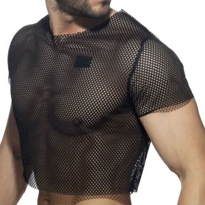 Addicted Mesh Crop Top AD1189 Black