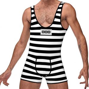 Male Power Hard Time Prison Costume MPC-008 Black/White