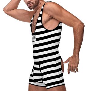 Male Power Hard Time Prison Costume MPC-008 Black/White
