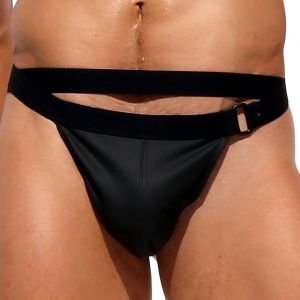 Rufskin Fallon Stretch Rubber Thong Black