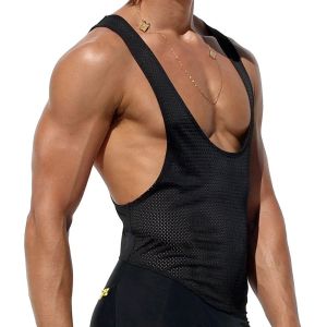 Rufskin Rickson Bodysuit Wrestling Singlet Black