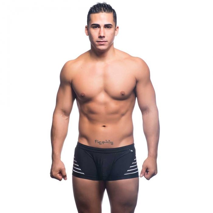 Andrew Christian Almost Naked Borderline Trunk 7616 Black White