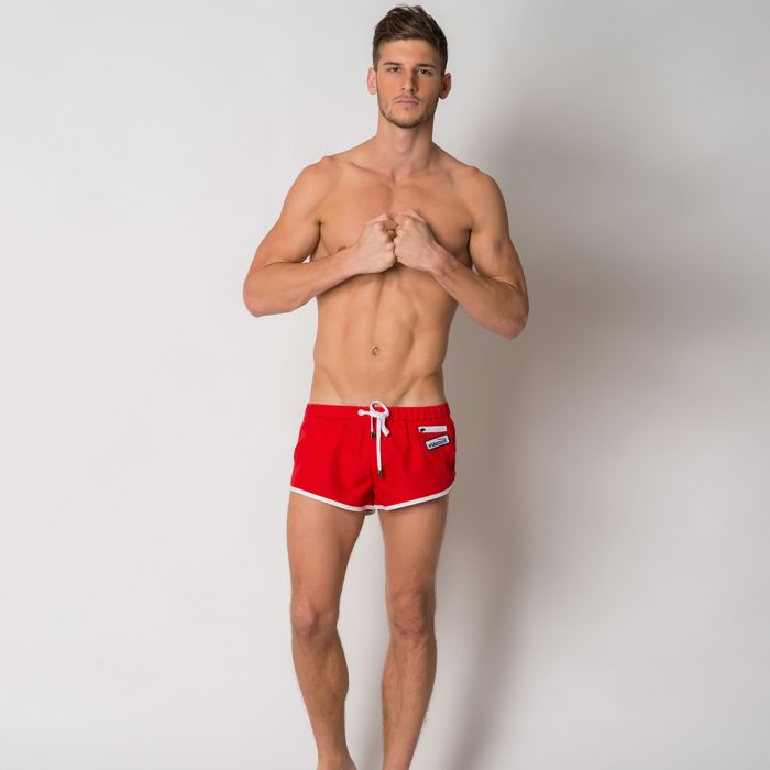 Marcuse Life Saver Swim Shorts Red Mens Swimwear Shorts