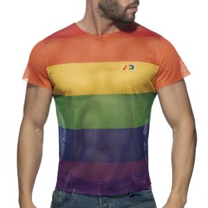 Addicted Mesh Rainbow T-Shirt AD1167 White