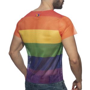 Addicted Mesh Rainbow T-Shirt AD1167 White
