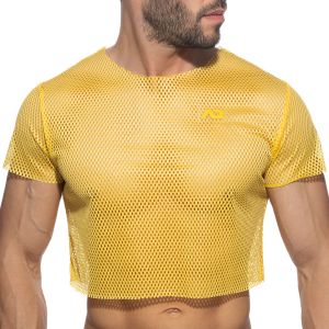 Addicted Mesh Crop Top AD1189 Yellow