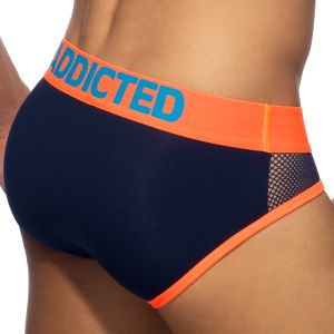 Addicted Neon Mesh Brief AD1218 Navy