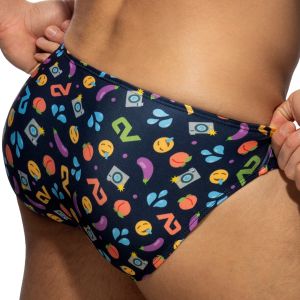Addicted Emoji Bikini Brief AD1226 Navy