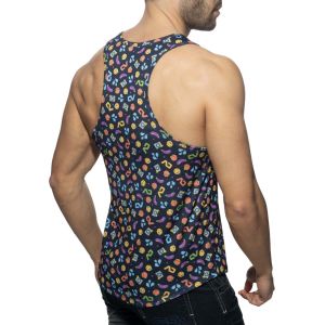 Addicted Emoji Tank Top AD1238 Navy