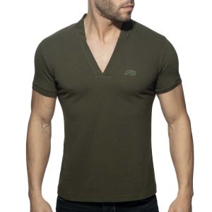 Addicted AD V-Neck Polo Shirt AD1258 Khaky