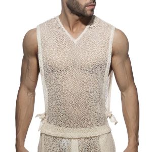 Addicted Eco Chique Drawstring Tank Top AD1268 Ivory