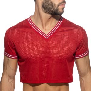 Addicted Slam V-Neck Crop Top AD1274 Red