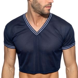 Addicted Slam V-Neck Crop Top AD1274 Navy