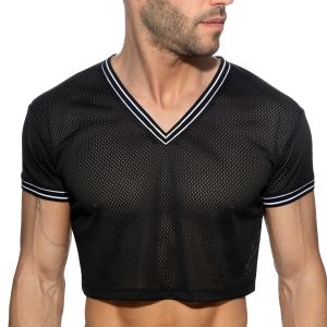 Addicted Slam V-Neck Crop Top AD1274 Black