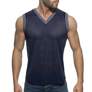 Addicted Slam V-Neck Sleeveless T-Shirt AD1281 Navy