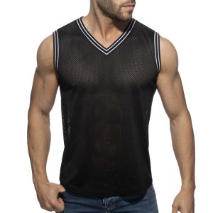 Addicted Slam V-Neck Sleeveless T-Shirt AD1281 Black