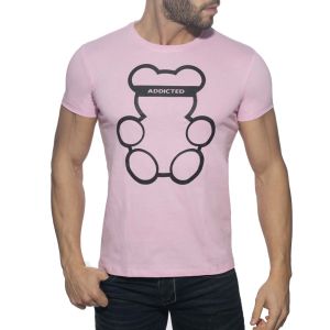 Addicted Bear Round Neck T-Shirt AD424 Pink