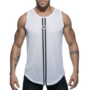 Addicted Double Stripe Tank Top AD671 White