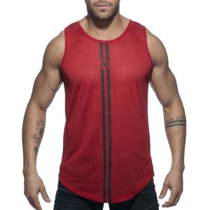 Addicted Double Stripe Tank Top AD671 Red
