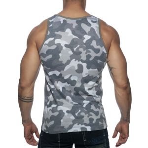 Addicted Washed Camo Tank Top AD801 Grey Camouflage